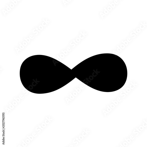 Tableau sur toile Black Infinity Symbol Vector Icon Line Art Minimalist Design Outline