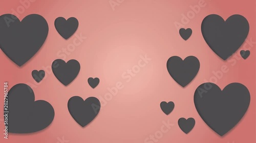 Animated Hearts Pattern on Soft Pink Background