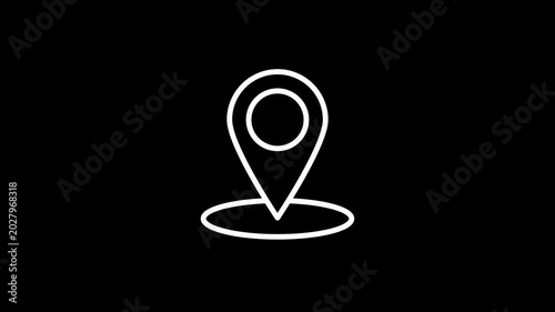 Location map pointer liner symbol icon animation. 4k stock video