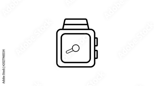 Watch liner icon isolated on white background. 4k stock video.