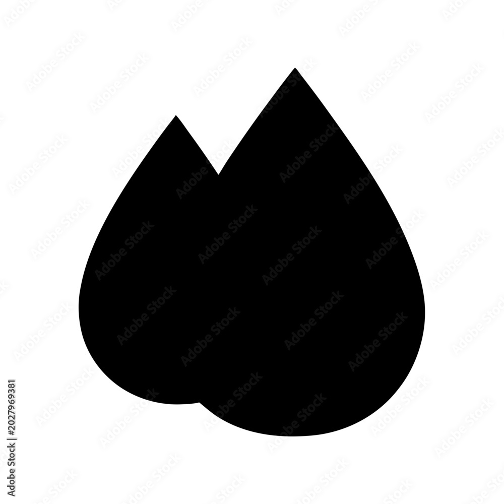 Fototapeta premium Black Water Drop Icon Vector Illustration Minimalist Line Art Symbol