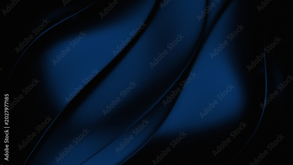 Obraz premium A soft blue with dark gradations and a series of curved lines or layers that resemble folds of fabric, sand dunes, or sound waves. This pattern creates a sense of depth and subtle movement.