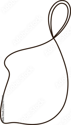 Cute Hand Drawn Hanging Cleaning Cloth Minimalist Line Icon Outline Kitchen Towel Rag Graphic