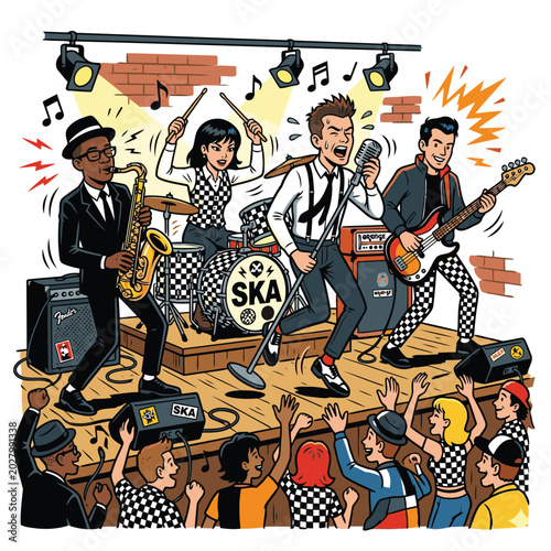 ska music band vector image