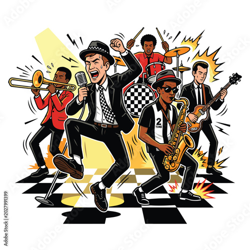 ska music band vector image