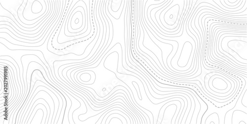 The black grey on white contours vector topography stylized height of the lines.Mountain hiking trail over terrain. Contour background geographic grid. Map vector terrain Illustration. 

