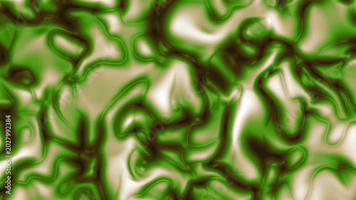 Abstract digital pattern of flowing green liquid waves suitable for backgrounds, packaging, textiles, and merchandise designs. Fresh and dynamic visual.