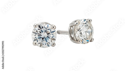 Valokuva A pair of luxury classic diamond stud earrings jewelry accessories with silver c