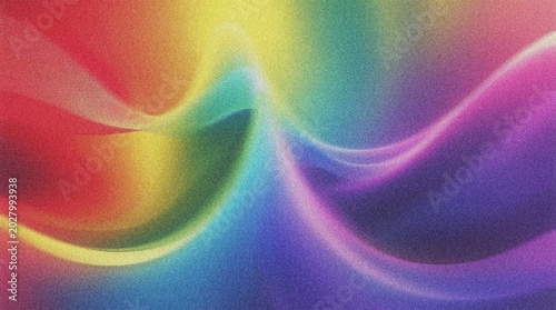 Vibrant rainbow color spectrum, abstract flowing waves, dynamic colorful background, modern artistic gradient design for creative projects 4K grainy texture Background