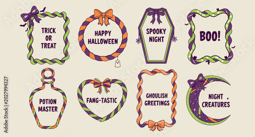 Photos happy halloween frames, spooky holiday borders, ghoulish greeting cards, festive