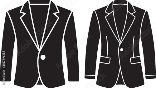 Bild auf Leinwand Mens formal suit jacket icon vector silhouette