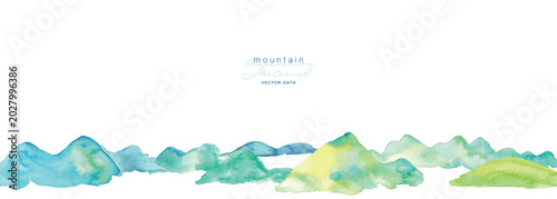 水彩画。水彩タッチの山イラスト。綺麗な夏の山々。グラデーションの山脈ベクターイラスト。
Watercolor painting. Watercolor-style mountain illustration. Beautiful summer mountains. Gradient mountain range vector illustration.