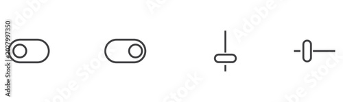 Tableau sur toile Set of ui toggle switch and slider control icons