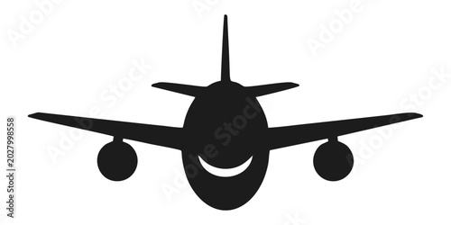 Cuadro en lienzo front view airplane icon