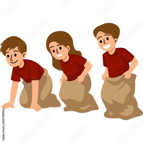 Indonesia Independence Day Traditional Games Illustration