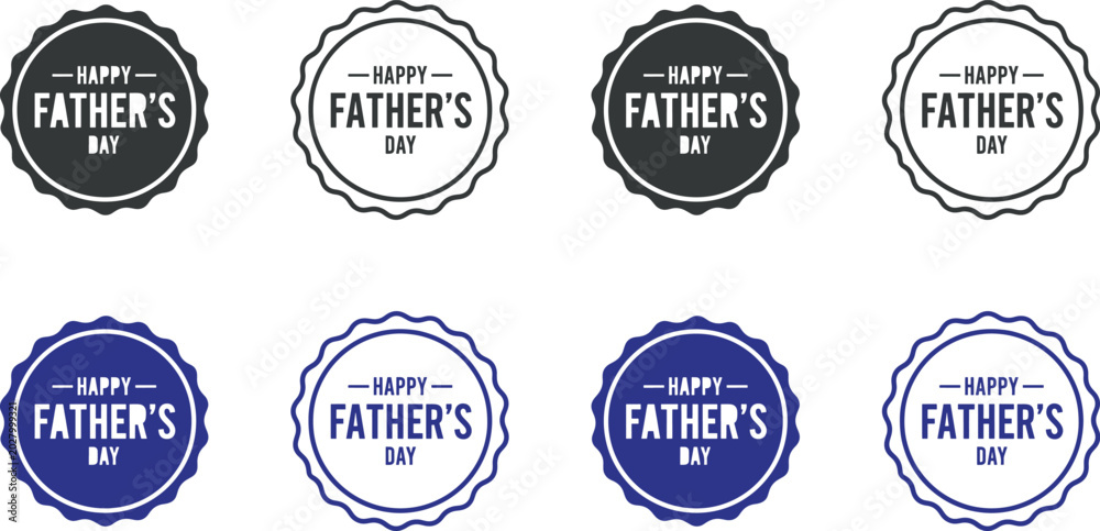 Fototapeta premium Happy fathers day bottle cap logos