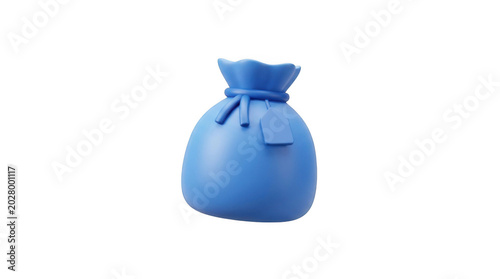 3d Render Of Blue Money Bag With Price Tag Icon