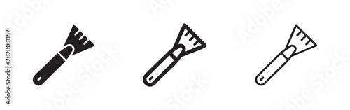 Foto Ice Scraper Icons: Solid, Outline, and Thin Outline Styles