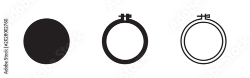 Tableau sur toile Embroidery hoop icons for needlework and sewing hobby design