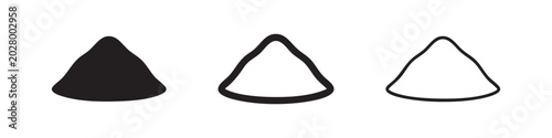 Foto Pile of powder or sand icon set