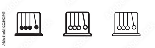 Foto Newton's Cradle Physics Science Toy Icon Set