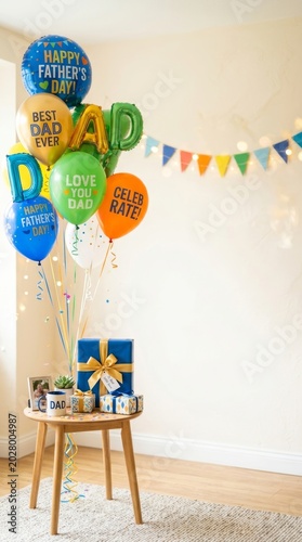 Father's day celebration home event image family environment heartwarming moment with dad