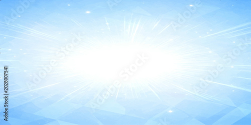 Fotografía Blue abstract sky background with glowing sun rays and bright summer light
