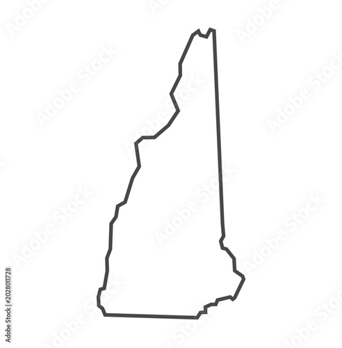 New Hampshire State Outline Gray Vector Map Minimalist Design