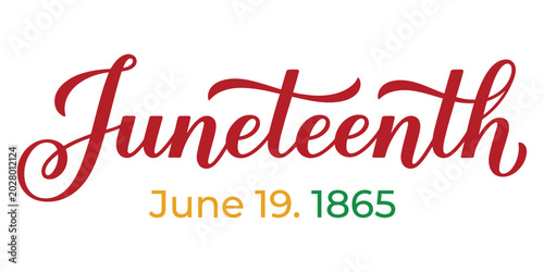 Foto Juneteenth celebration typography design with date freedom day emancipation proc