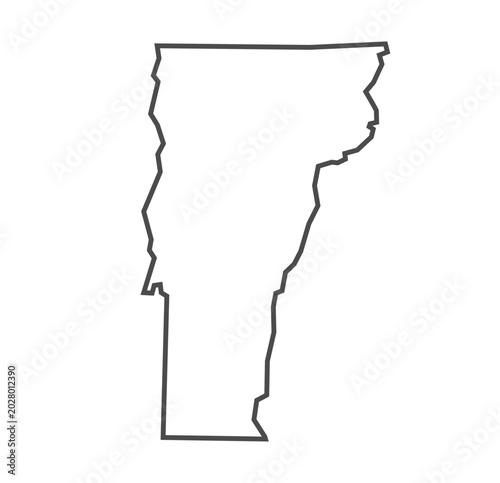 Vermont State Outline Gray Vector Map Minimalist Design