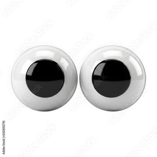 Pair of funny googly eyes looking forward