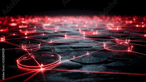 intelligence network visualization with luminous nodes and connecting lines