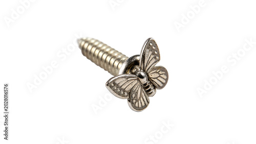 Bild auf Leinwand Metallic silver steel furniture cabinet door hinge hardware component for indust