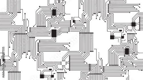 Cuadro en lienzo Electronic circuit board trace layout background representing hardware technolog