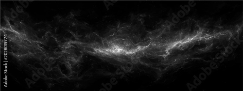 Obraz na plátně Ethereal wisps cosmic nebula, rendered monochromatic palette, evoking profound sense of wonder, vastness, mystery