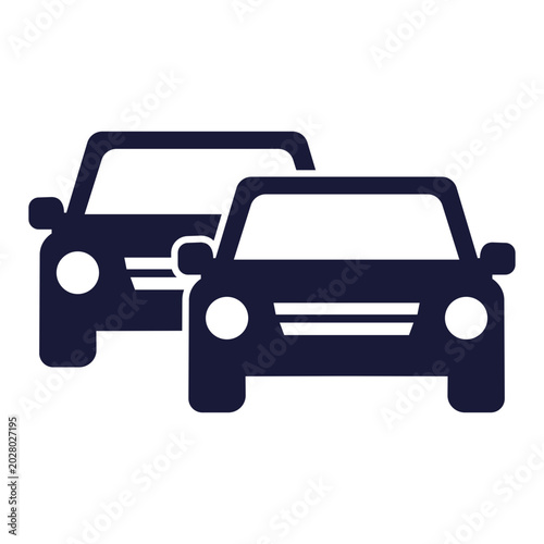 Traffic Jam Car Illustration, Two car Icon, best used for template, UI, presentation, application, web and banner