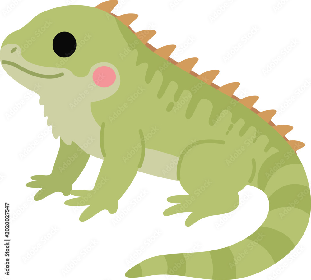 Obraz premium Cute Iguana Flat Design Illustration