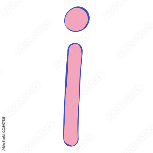 Pastel Doodle Lowercase Letter I Illustration