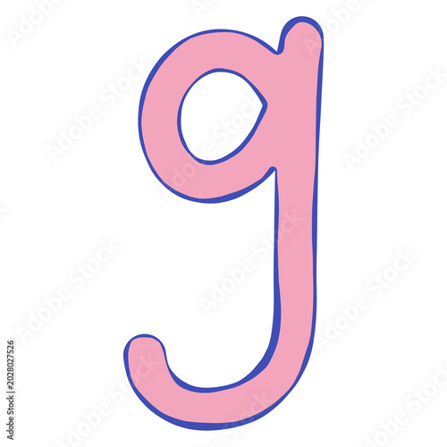 Canvastavla Pastel Doodle Lowercase Letter G Illustration