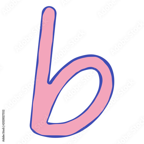 Pastel Doodle Lowercase Letter B Illustration