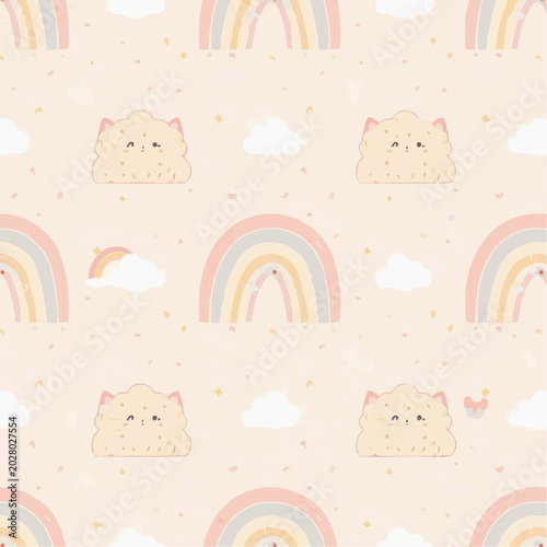 seamless pattern with rainbow 