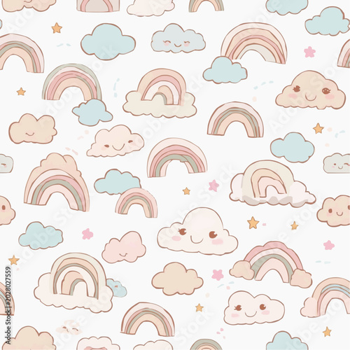 seamless pattern with clouds
