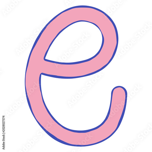 Pastel Doodle Lowercase Letter E Illustration