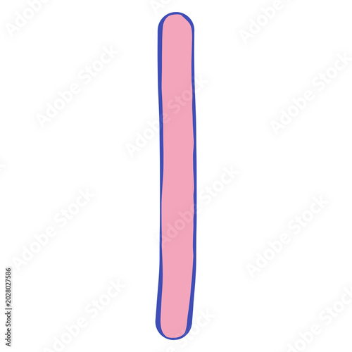 Pastel Doodle Lowercase Letter L Illustration