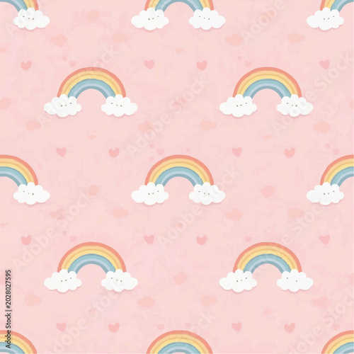 seamless pattern with rainbow