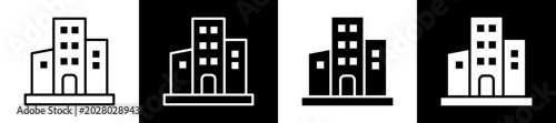 Obraz na plátně Company Line And Glyph Icon In Black White Background