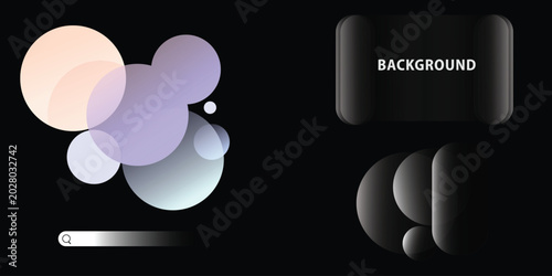 Abstract Black Gradient Glowing Sphere Geometric Background Collection