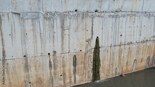 Aerial View of Drainage Pipe Discharging dirty water into Polluted Canal