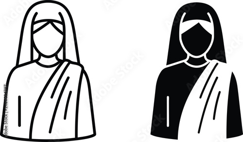 Foto Two women wearing hijabs with draped robes