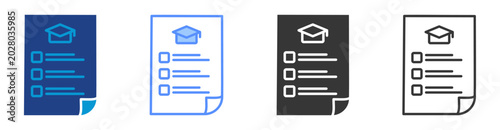 Foto Curriculum icon set multiple style collection